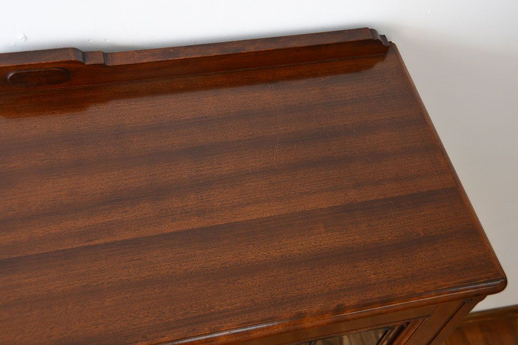 中古　神戸元町欧風家具メープル不二屋製　マホガニー材の高級キャビネット(定価約30万円)