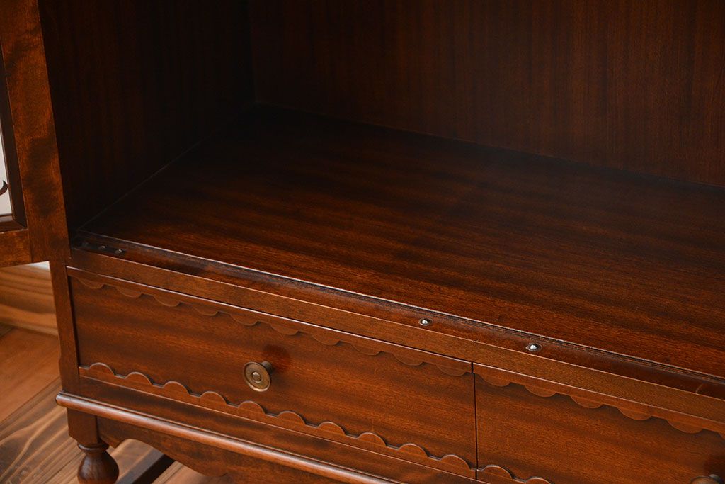 中古　神戸元町欧風家具メープル不二屋製　マホガニー材の高級キャビネット(定価約30万円)