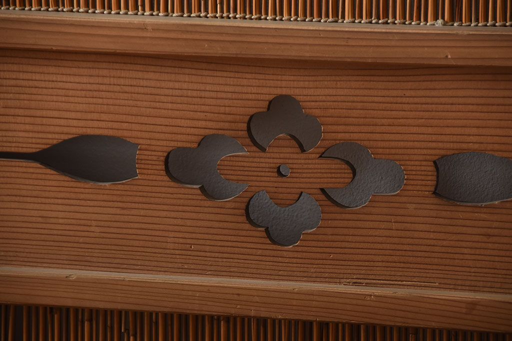 古民具・骨董　和製アンティークの趣のある簾戸(簀戸、葦戸)4枚セット(1)