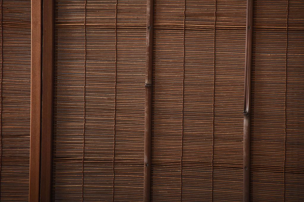 古民具・骨董　和製アンティークの趣のある簾戸(簀戸、葦戸)4枚セット(2)