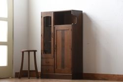 アンティーク家具　和製アンティーク　古い木製の小ぶりな変わり型本箱