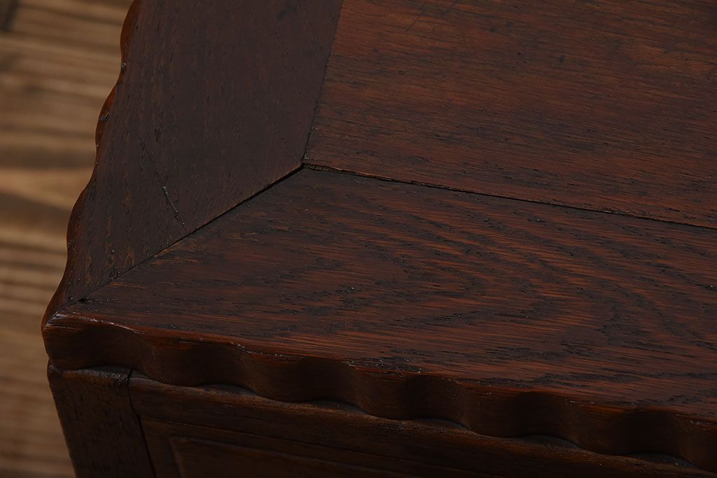 レトロ家具　アンティーク　古いナラ材のレトロでかわいい文机