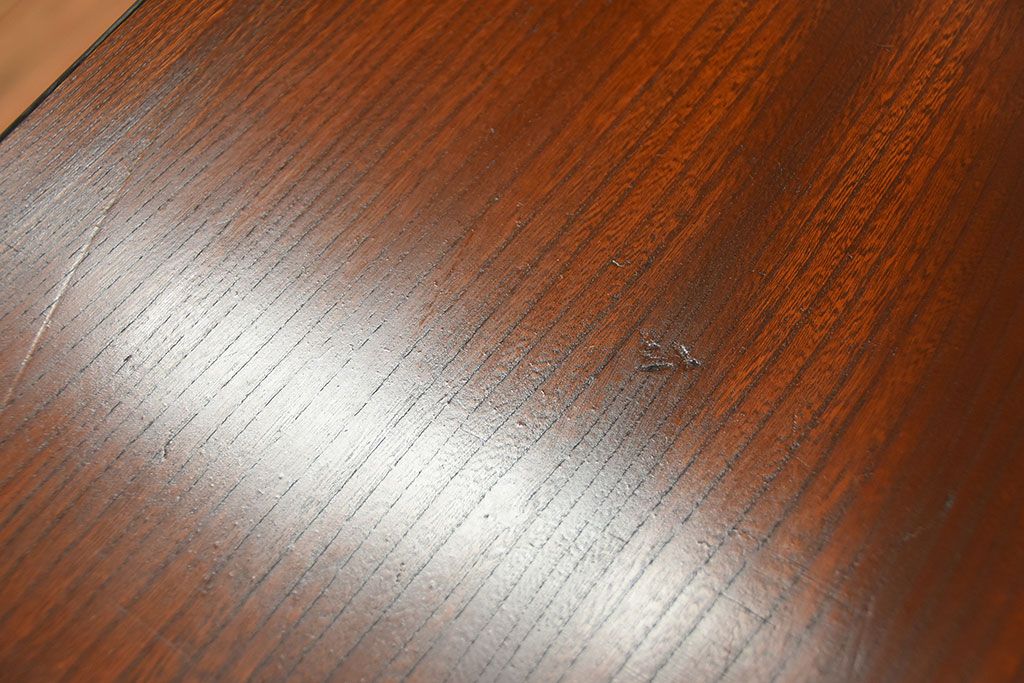 ラフジュ工房オリジナル　天板欅材一枚板の重厚な鉄脚ダイニングテーブル【小】(作業台)
