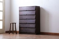 アンティーク家具　アンティーク　古い木製のパタパタ収納棚(下駄箱)