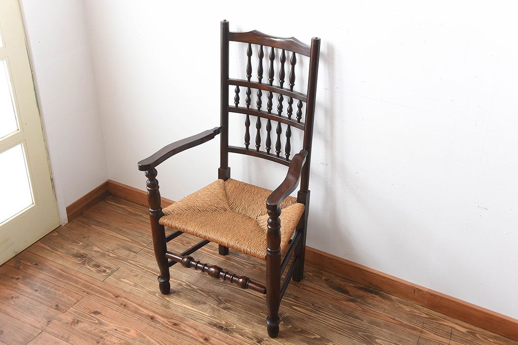 中古　松本民芸家具　21型スピンドルアームチェア(定価14万円)