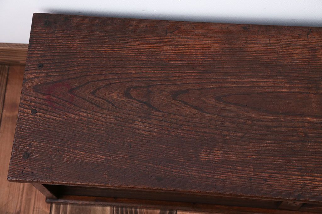 アンティーク家具　和製アンティーク　古い木製の小ぶりなテレビボード(ローボード)