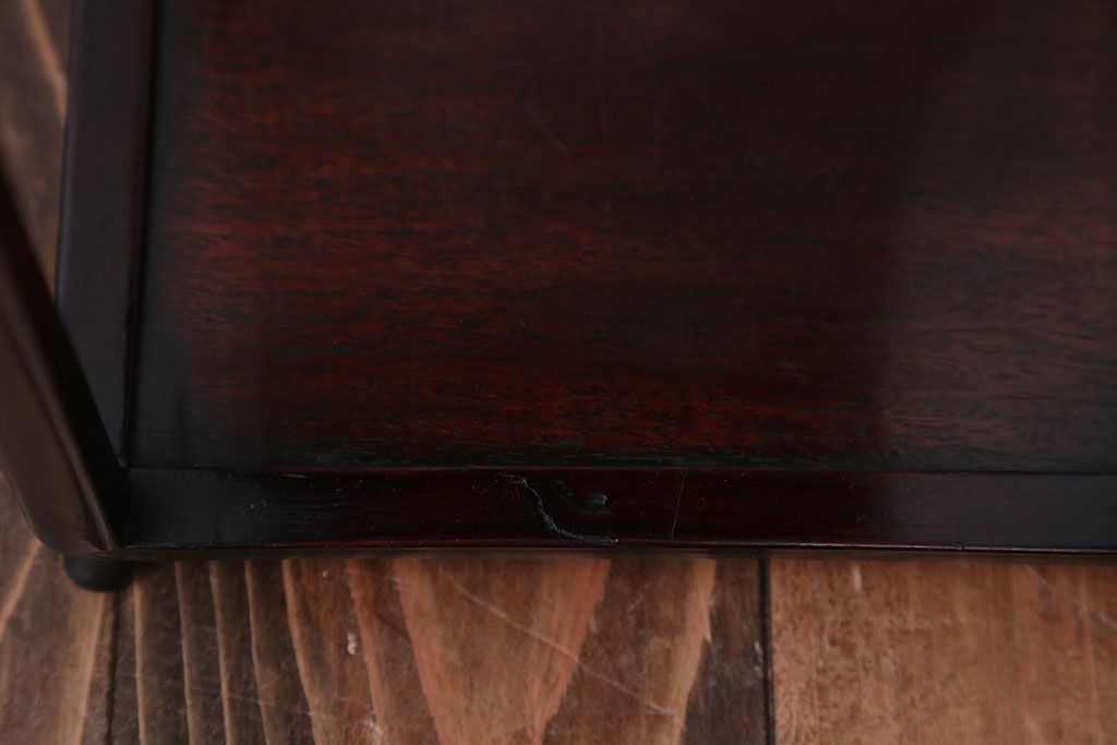 アンティーク雑貨　古民具・骨董　彫刻が美しい唐木(紫檀)材の高級な花台(2)