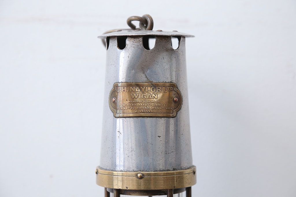 アンティーク雑貨　イギリスアンティーク　J.H.NAYLOR社製　Miners Safety Lamp(安全灯・ランプ)