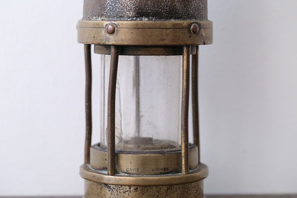 アンティーク雑貨　イギリスアンティーク　DAVIS KIRKBY社製　Miners Mining Lamp(安全灯・ランプ)