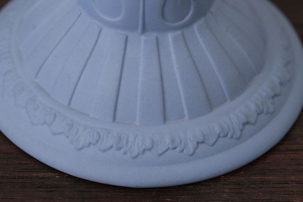アンティーク雑貨　イギリスアンティーク　Wedgwood(ウェッジウッド)・ジャスパー・キャンドルホルダーペアセット
