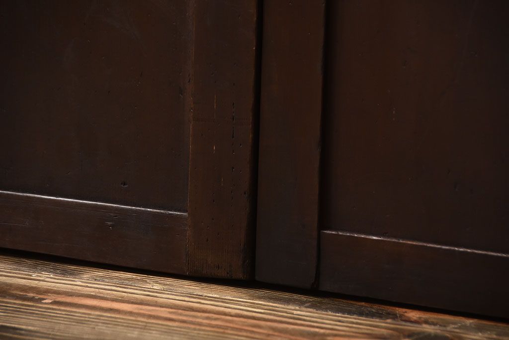 古民具・骨董　古い木製のアンティーク舞良戸3枚セット