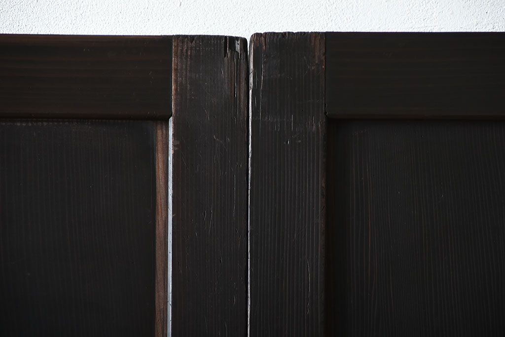古民具・骨董　古い杉材一枚板使用!アンティーク帯戸4枚セット