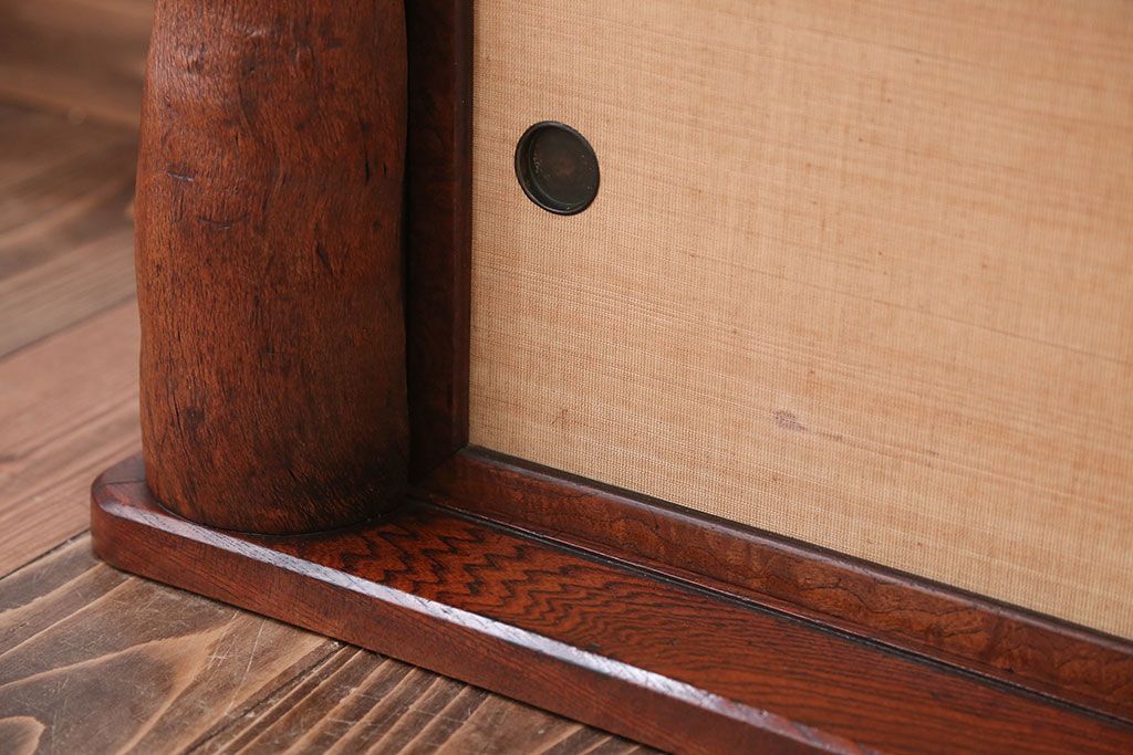 アンティーク家具　和製アンティーク　欅材!襖障子引き戸置き床(ローボード)