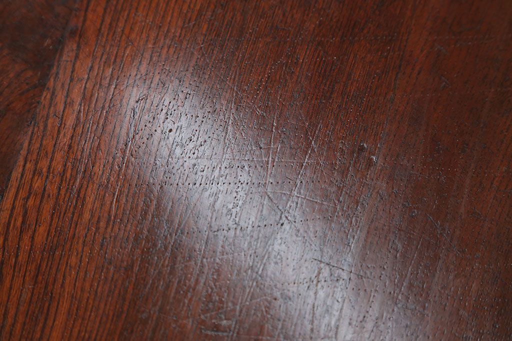 レトロ家具　昭和レトロ　古い栓材の小さな丸ちゃぶ台