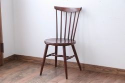 中古　秋田木工　レトロなスピンドルチェア(ダイニングチェア)(1)