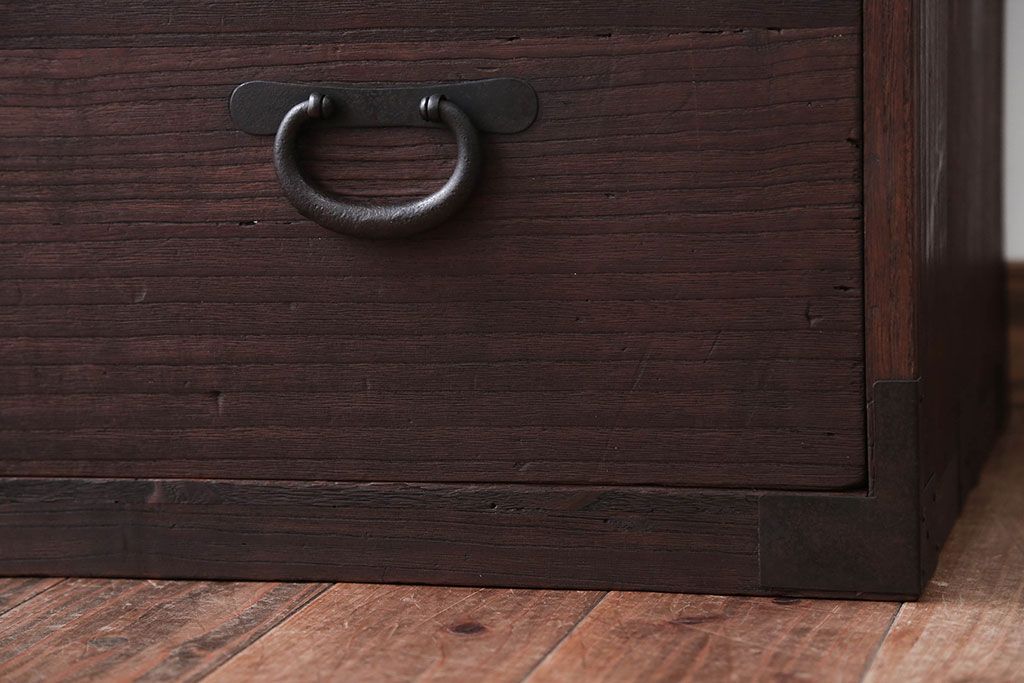 アンティーク家具　和製アンティーク　古い桐材の時代箪笥ローボード(2、桐箪笥、桐たんす)
