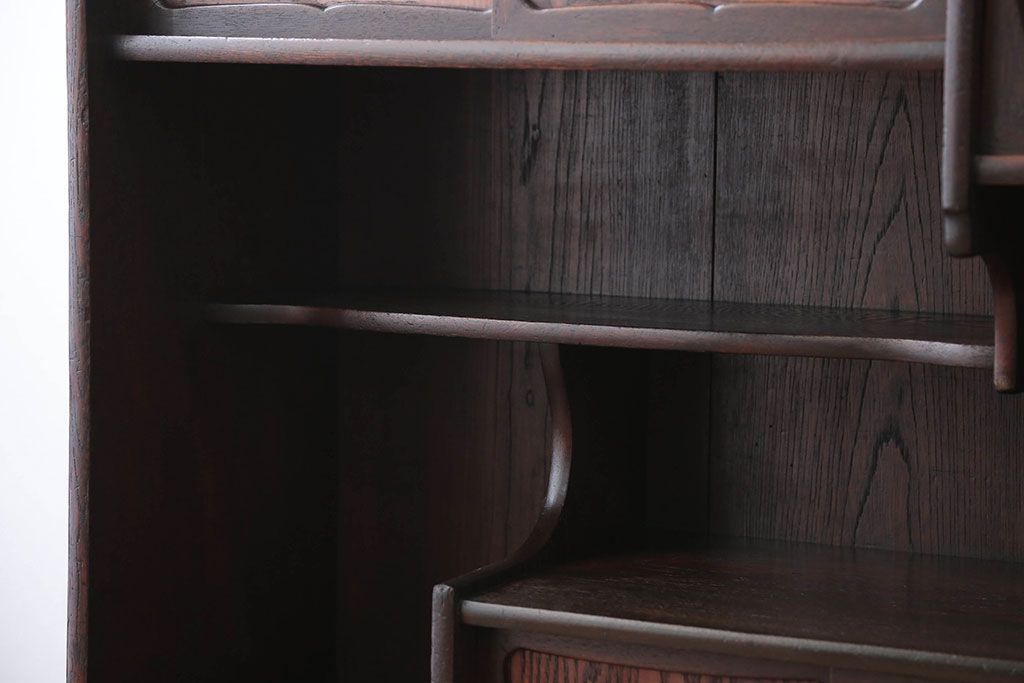 アンティーク家具　和製アンティーク　古い木製の小ぶりな茶箪笥(茶棚)