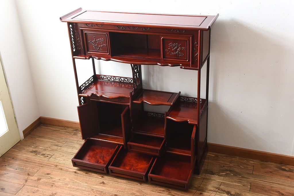 アンティーク家具 和製アンティーク 古い唐木材の茶棚(飾り棚) | ラフジュ工房