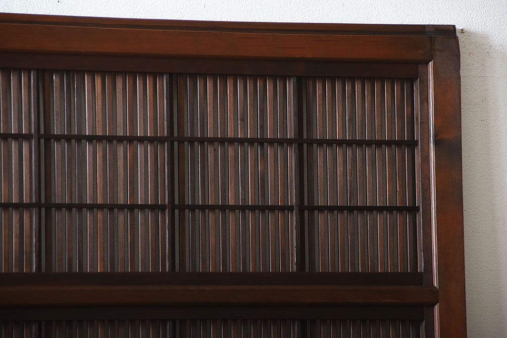 古民具・骨董　裏障子付き!腰板欅材の上質なアンティーク格子戸(1)