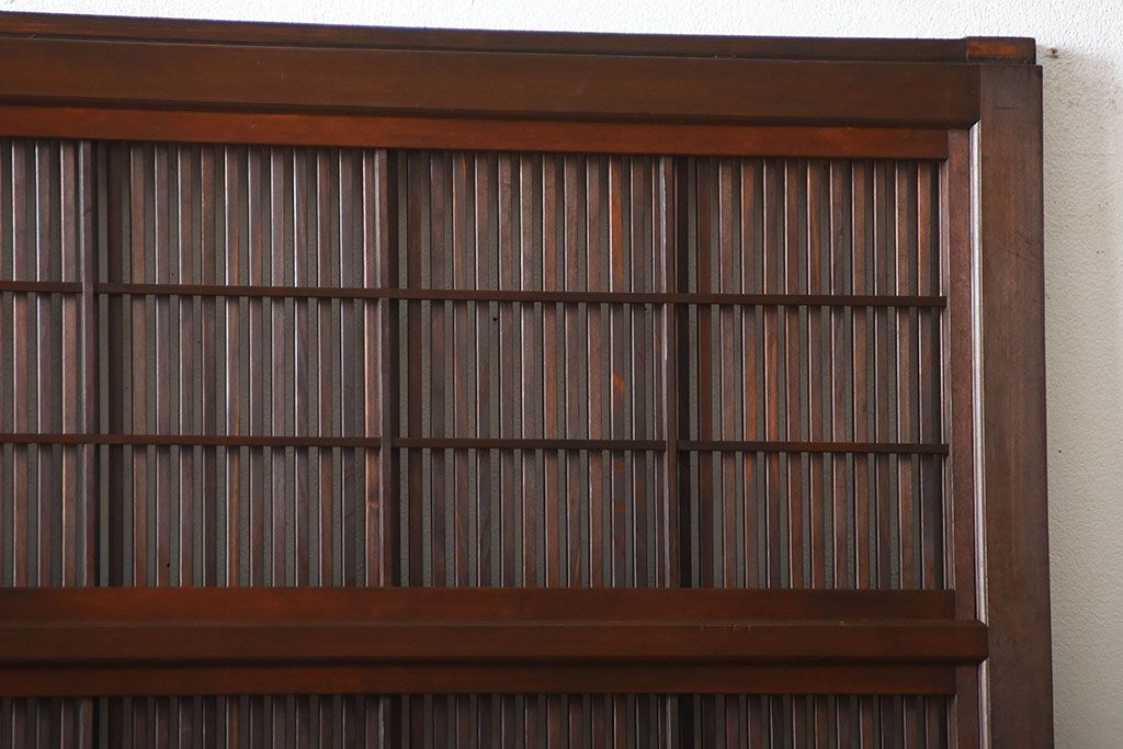 古民具・骨董　裏障子付き!腰板欅材の上質なアンティーク格子戸(3)