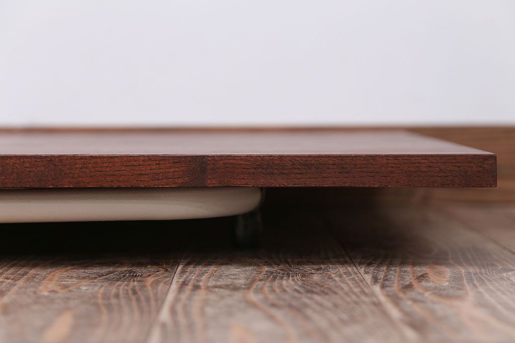 アンティーク家具　アンティーク　ペイント鉄脚の2wayセンターテーブル(座卓・作業台)(1)