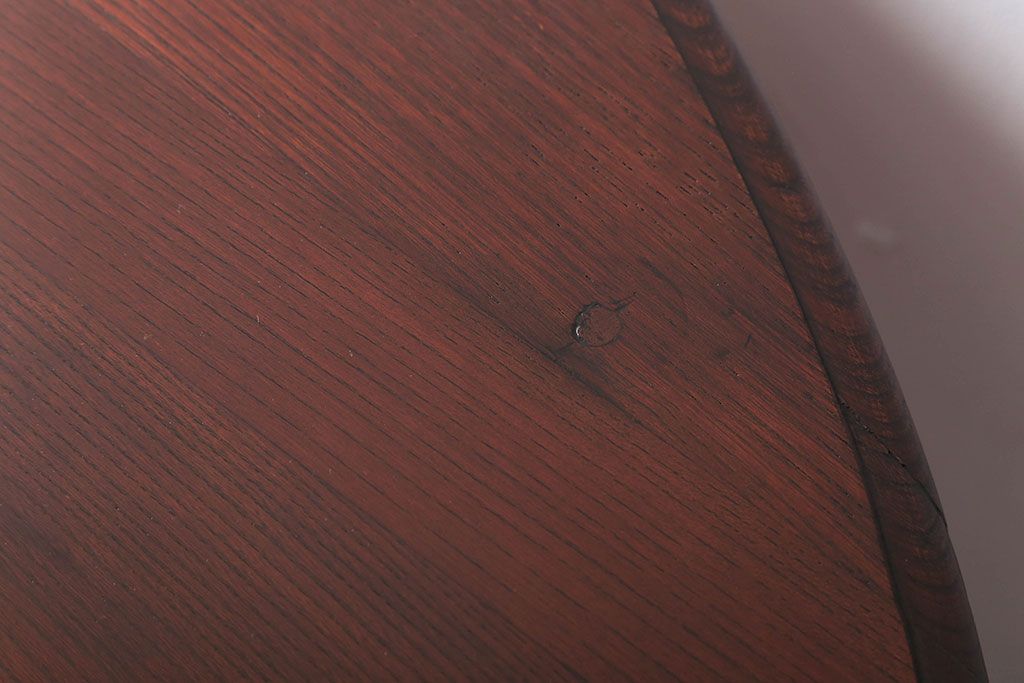 アンティーク家具　和製アンティーク　総欅材の古い洋館で使われていた高級オーバルテーブル(楕円形テーブル)