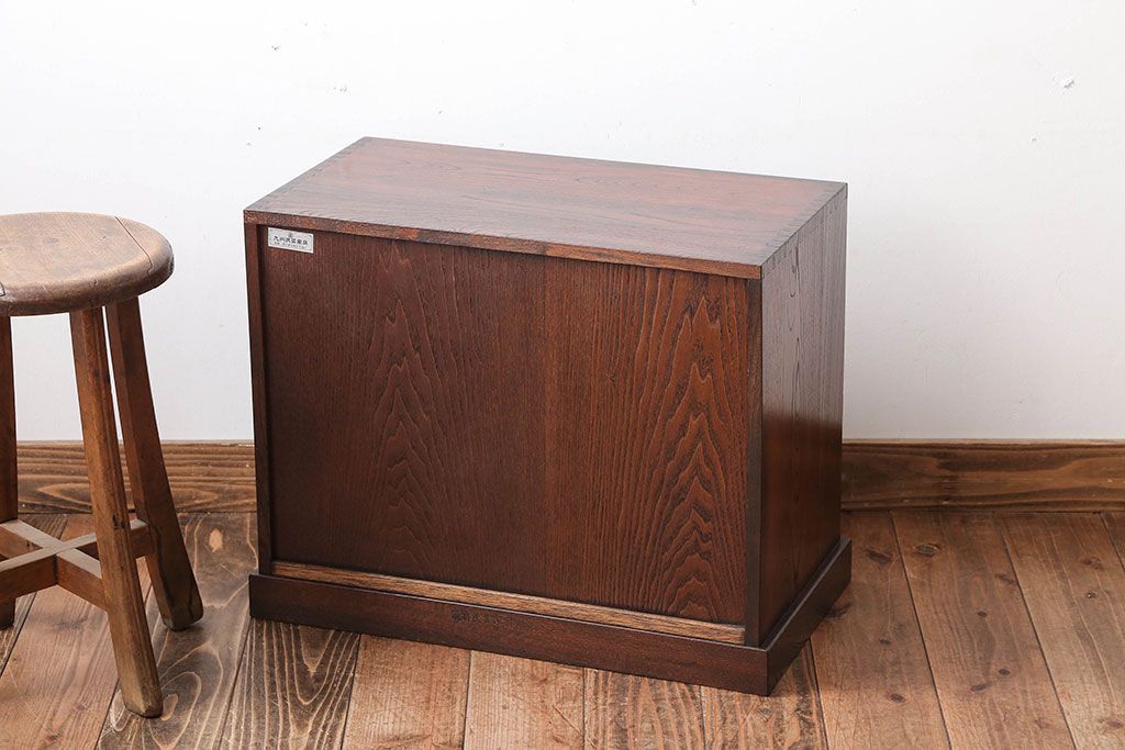中古　九州民芸家具　高級品!三方欅材の小引き出し