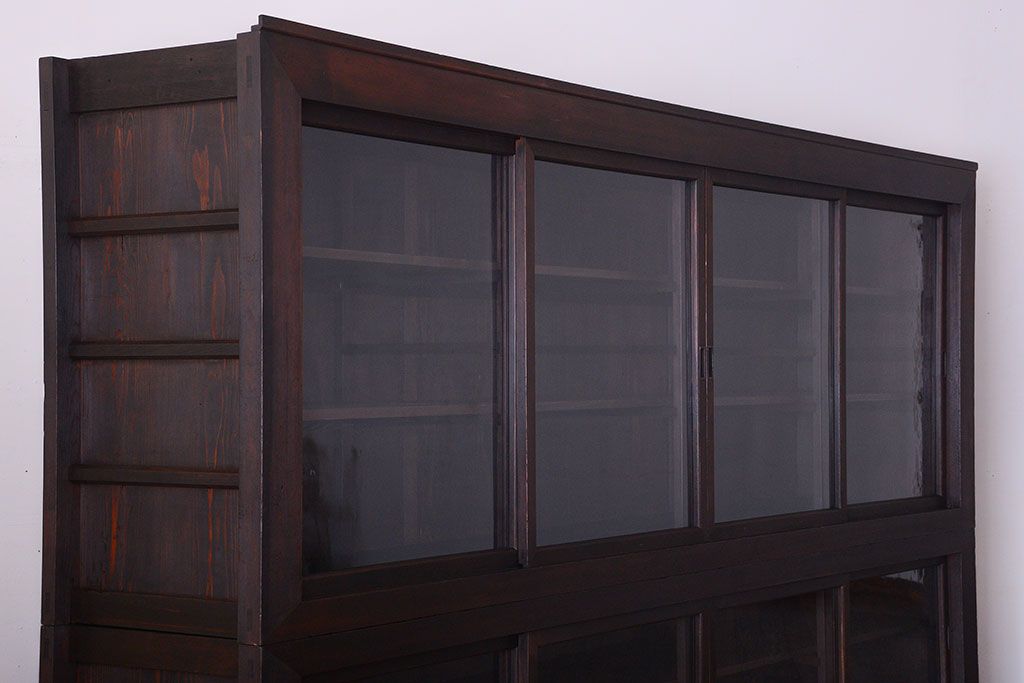 アンティーク家具　和製アンティーク　特大サイズ!前面檜材の高級重ね収納戸棚