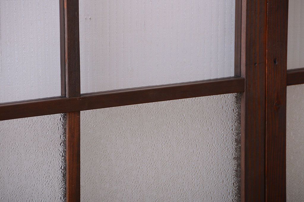 和製アンティーク　レトロなガラス引き戸2枚セット(窓)(1)