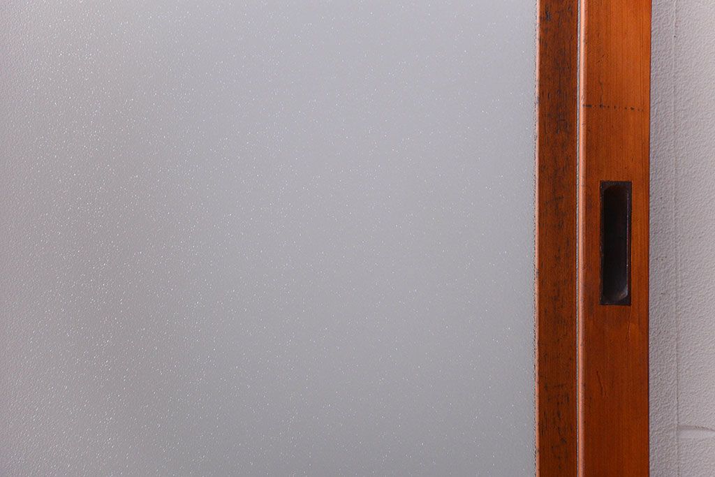 和製アンティーク　レトロガラスの上質なガラス戸2枚セット