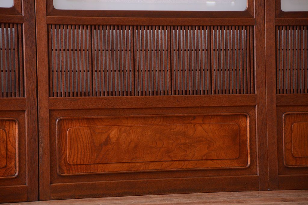 古民具・骨董　裏障子付きの上品な格子戸4枚セット(1)