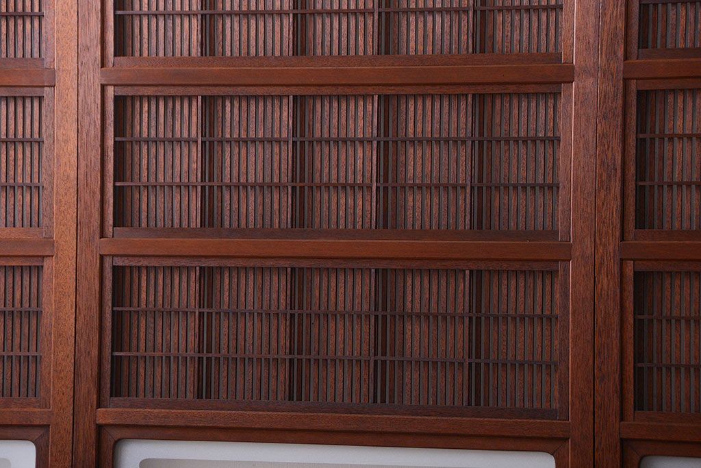 古民具・骨董　裏障子付きの上品な格子戸4枚セット(1)