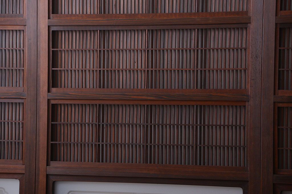 古民具・骨董　裏障子付きの上品な格子戸4枚セット(2)