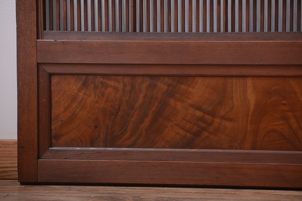 古民具・骨董　裏障子付きの上品な格子戸4枚セット(2)