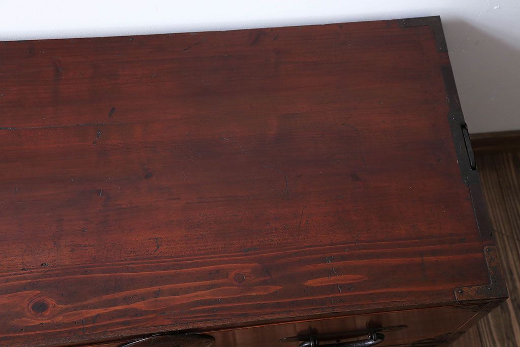 アンティーク家具　和製アンティーク　前面欅材!シンプルな時代箪笥ローボード(1)
