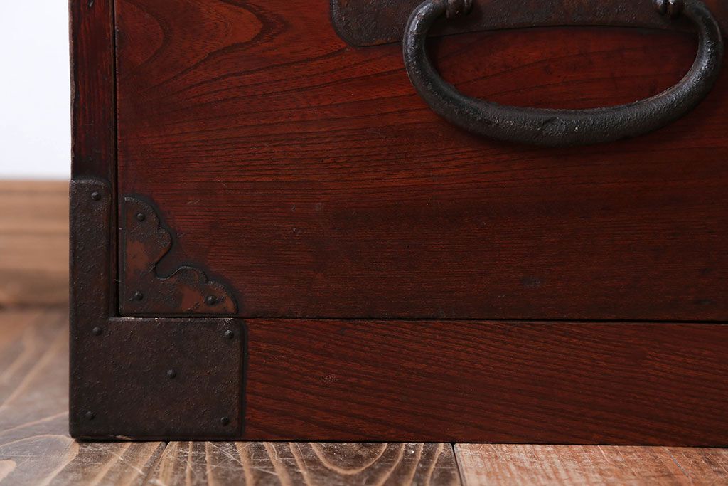 アンティーク家具　和製アンティーク　前面欅材!シンプルな時代箪笥ローボード(1)