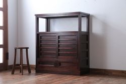 中古　北海道民芸家具　#105　茶箪笥(茶棚・飾り棚)(定価約17万円)