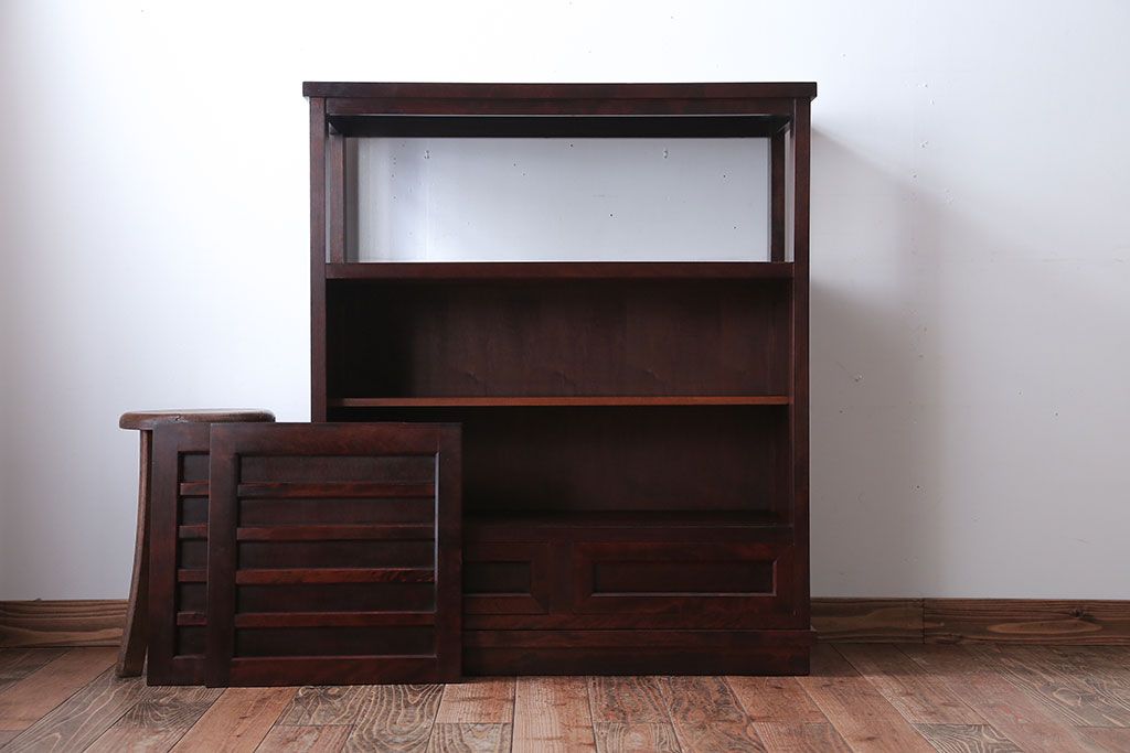 中古　北海道民芸家具　#105　茶箪笥(茶棚・飾り棚)(定価約17万円)