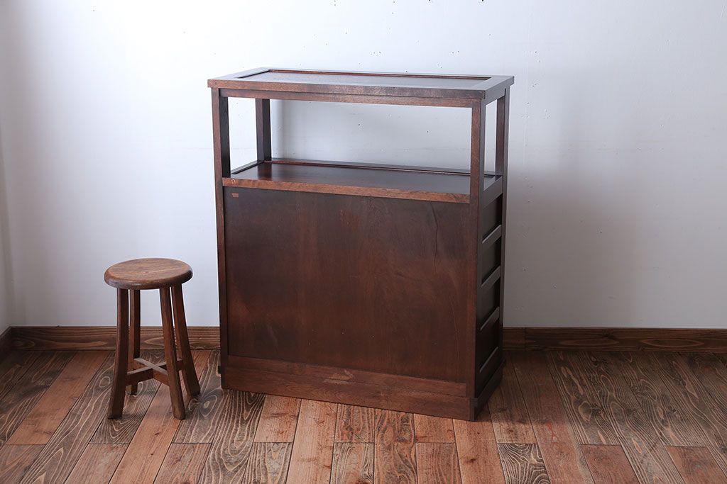 中古　北海道民芸家具　#105　茶箪笥(茶棚・飾り棚)(定価約17万円)