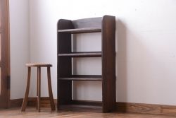 アンティーク家具　和製アンティーク　小振りでシンプルな古い木製の本棚(1)