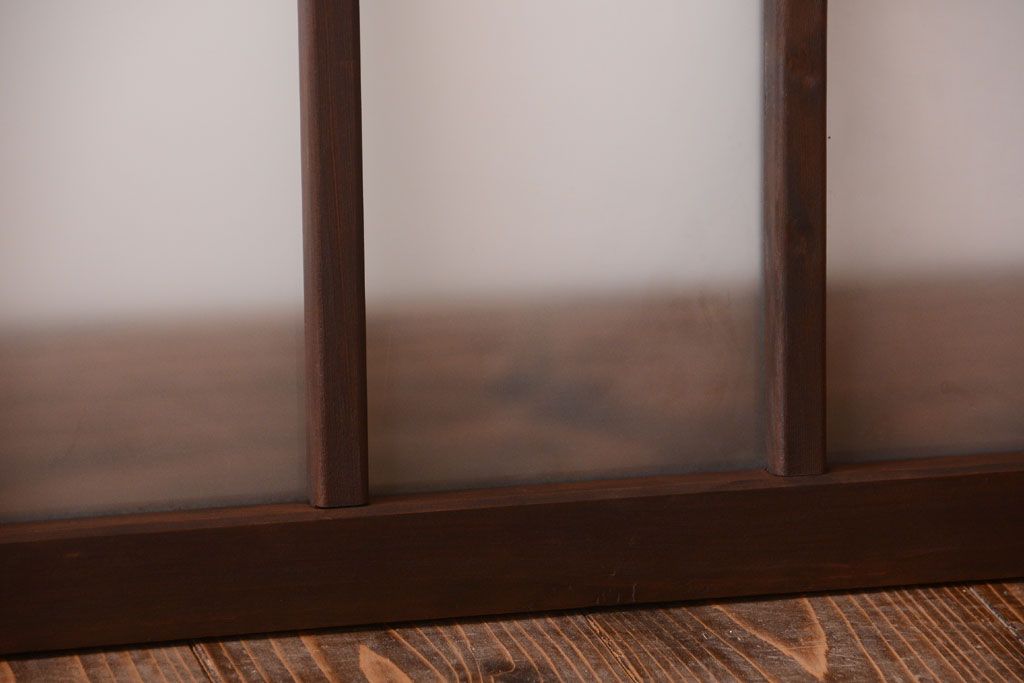 和製アンティーク　すりガラス入り!古い木製の小さなガラス戸2枚セット(2)