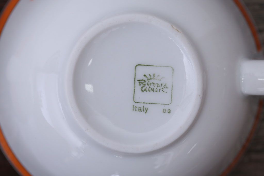 アンティーク雑貨 イタリアRichard Ginori(リチャードジノリ) Caffe Greco(カフェグレコ) カップ&ソーサー4客セット