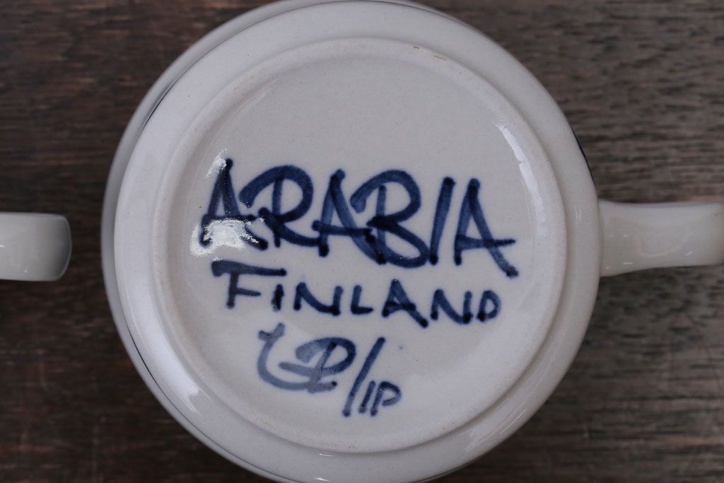 アンティーク雑貨　北欧フィンランド　アラビア(ARABIA)アネモネ・カップ&ソーサー2客セット