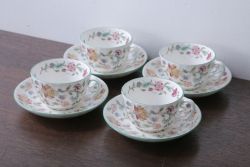 アンティーク雑貨　イギリスMINTON(ミントン)　Haddon Hall(ハドンホール)　カップ&ソーサー4客セット