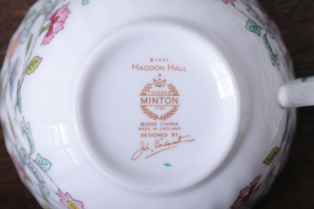 アンティーク雑貨　イギリスMINTON(ミントン)　Haddon Hall(ハドンホール)　カップ&ソーサー4客セット