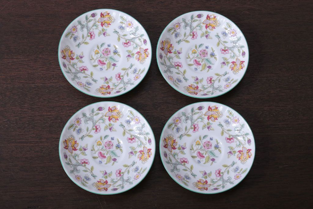 アンティーク雑貨　イギリスMINTON(ミントン)　Haddon Hall(ハドンホール)　カップ&ソーサー4客セット