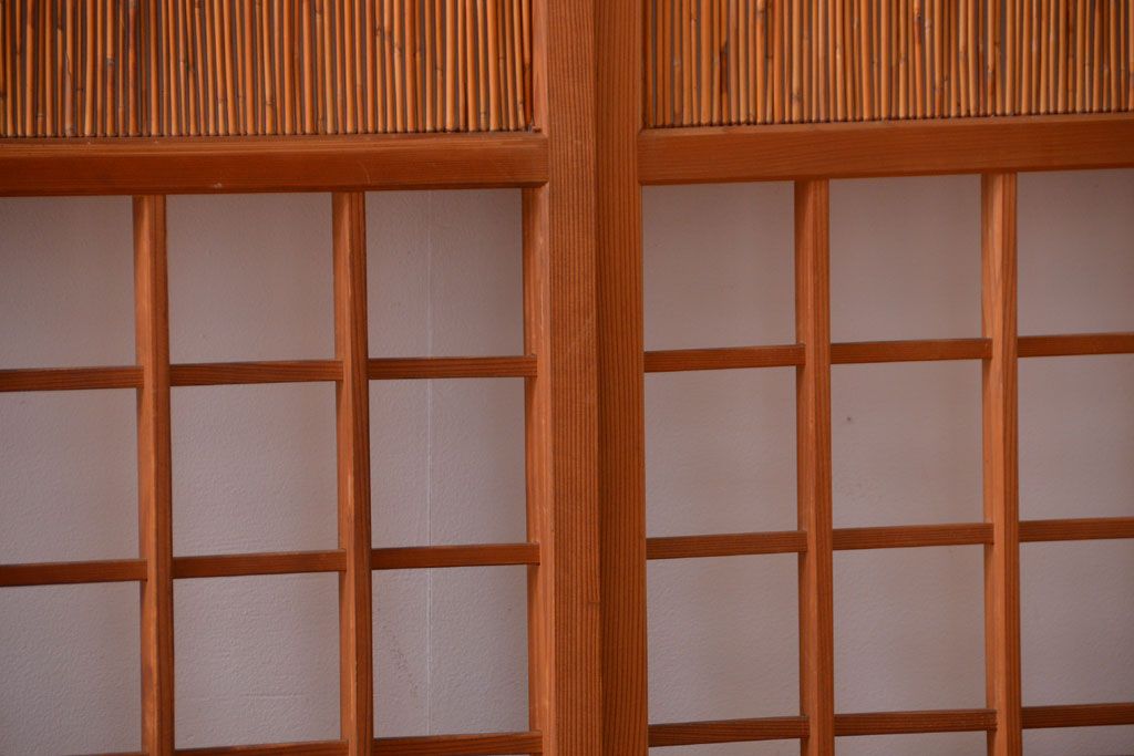和製アンティーク　趣溢れる簾戸(簀戸、葦戸)4枚セット(1)