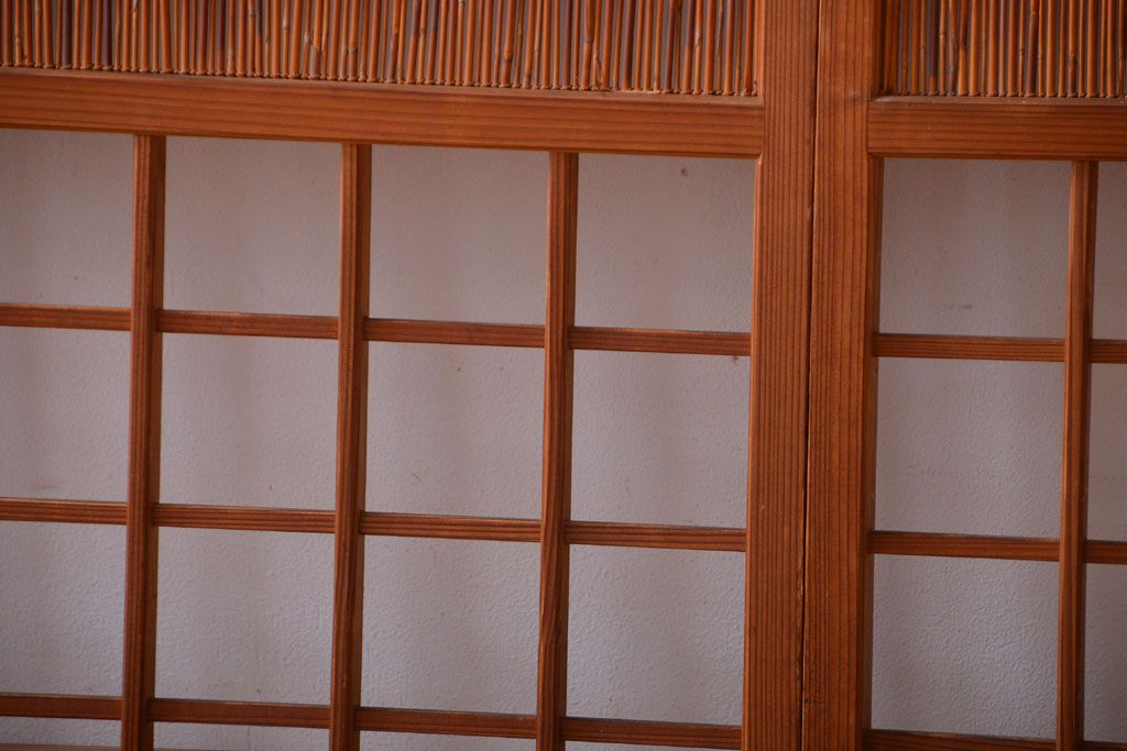 和製アンティーク　趣溢れる簾戸(簀戸、葦戸)4枚セット(2)