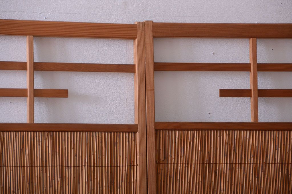 和製アンティーク　和の雰囲気が良い簾戸(簀戸、葦戸)4枚セット(1)
