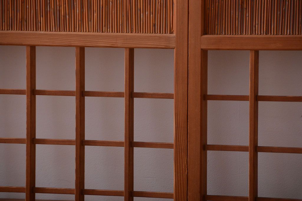 和製アンティーク　和の雰囲気が良い簾戸(簀戸、葦戸)4枚セット(2)